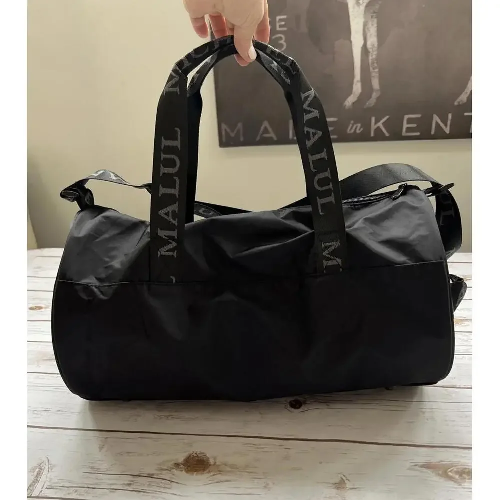 Michael Malul Black Duffel‎ Bag with Logo Strap